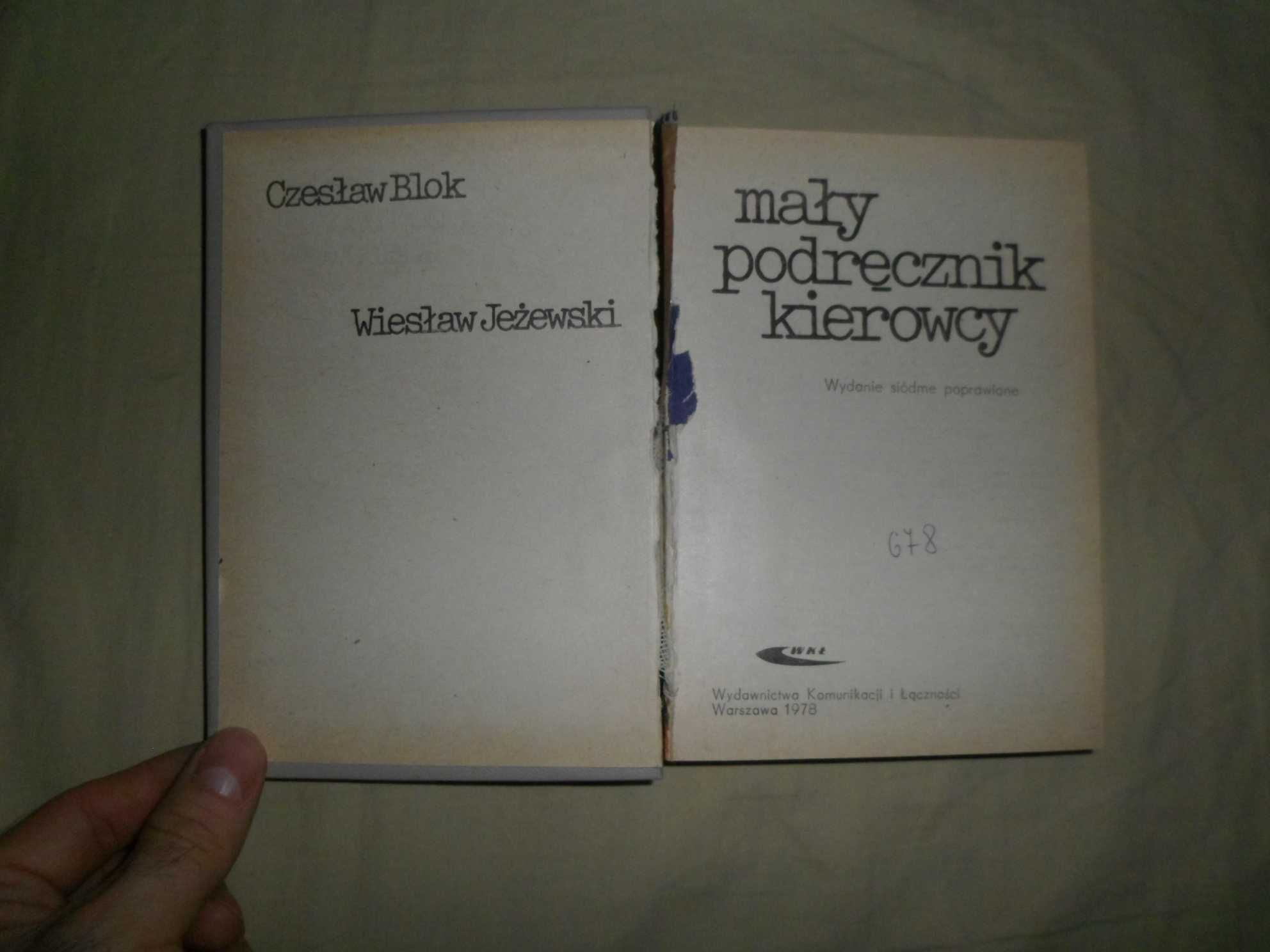 mały podręcznik kierowcy - Cz. Blok, W. Jeżewski