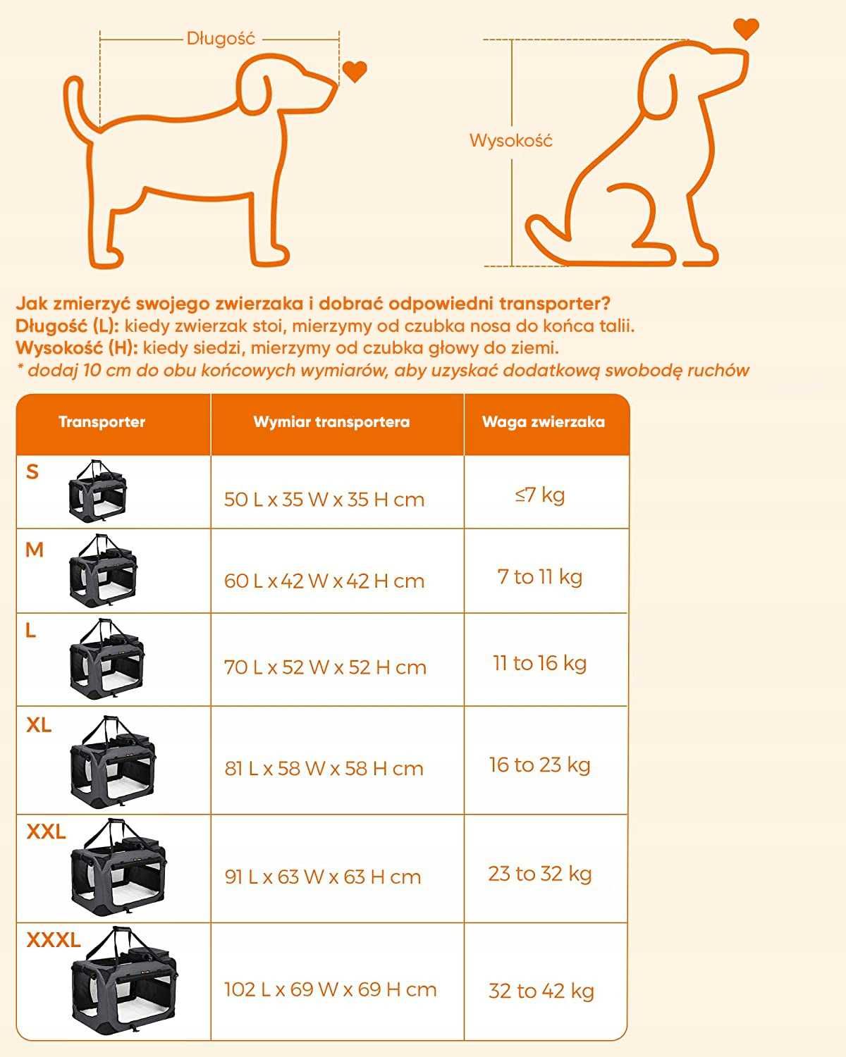 Transporter dla psa kota zwierząt rozmiar L 70x52x52 torba