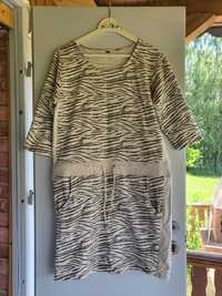 Sukienka dresowa bawełniana zebra
