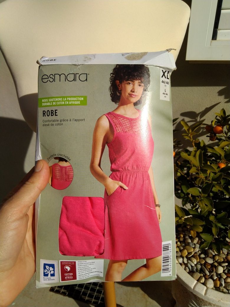 Vestido rosa esmara novo xl