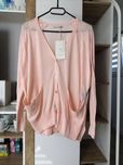 Zara nowy morelowy sweter zapinany na guziki z kieszeniami.
