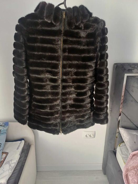 Шуба з хвостиків норки