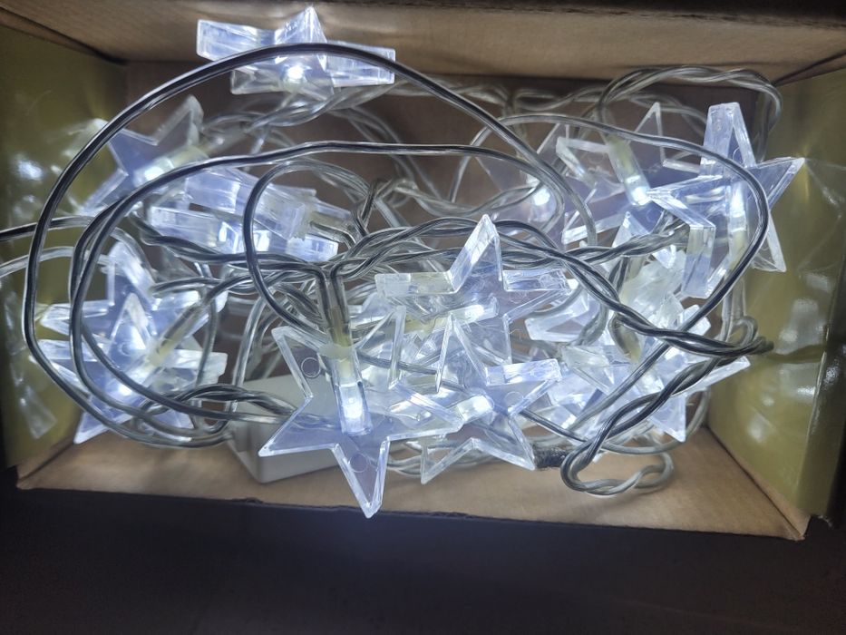 Lampki choinkowe gwiazdki Kurtyna świetlna 4 sztuki