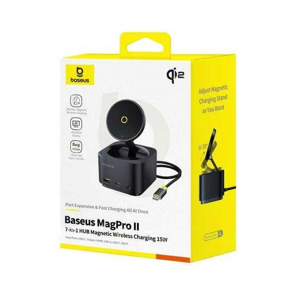 USB-хаб з бездротовою зарядкою Baseus 7in1 MagPro Series 2
