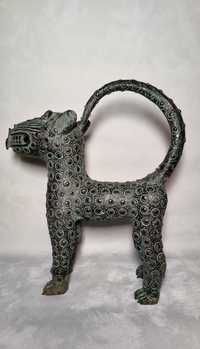 Leopardo - Bronze africano - Antigo Reino de Benin - Nigéria - 40cm
