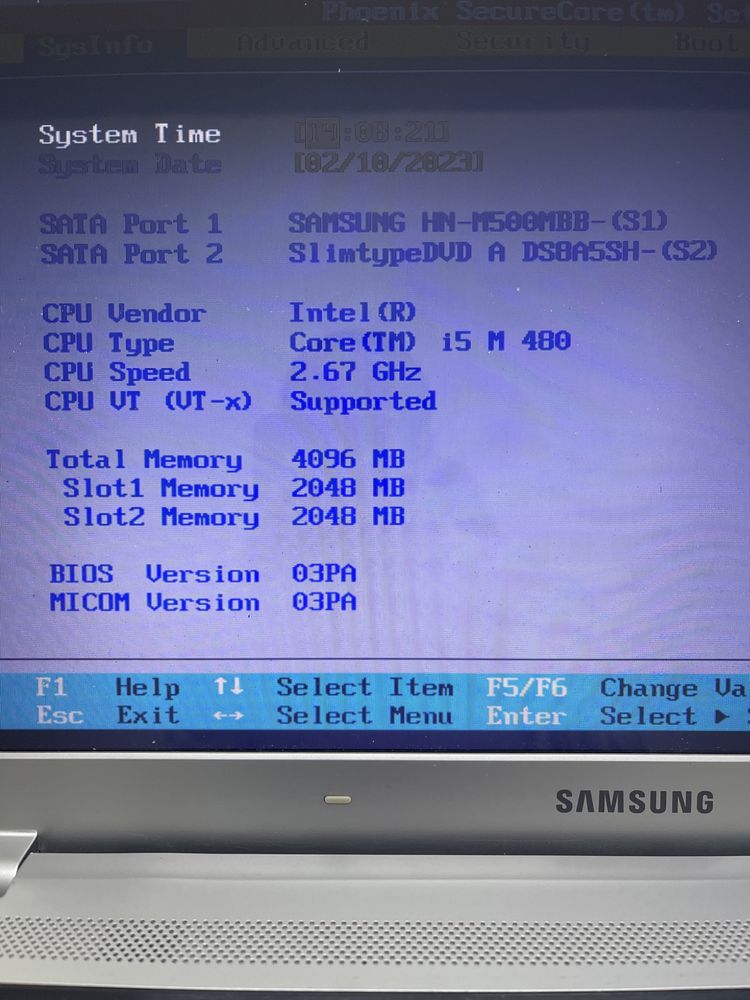 Samsung RV511 para peças Intel core i5