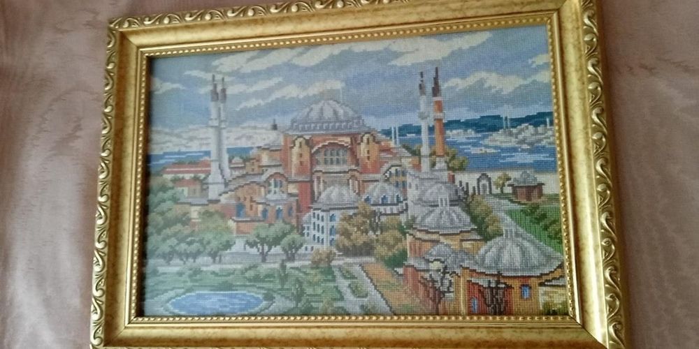 Картина вышитая крестиком Стамбул