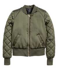 Куртка бомбер h&m ветровка цвета хаки оливковая  xs-s легкая на осень