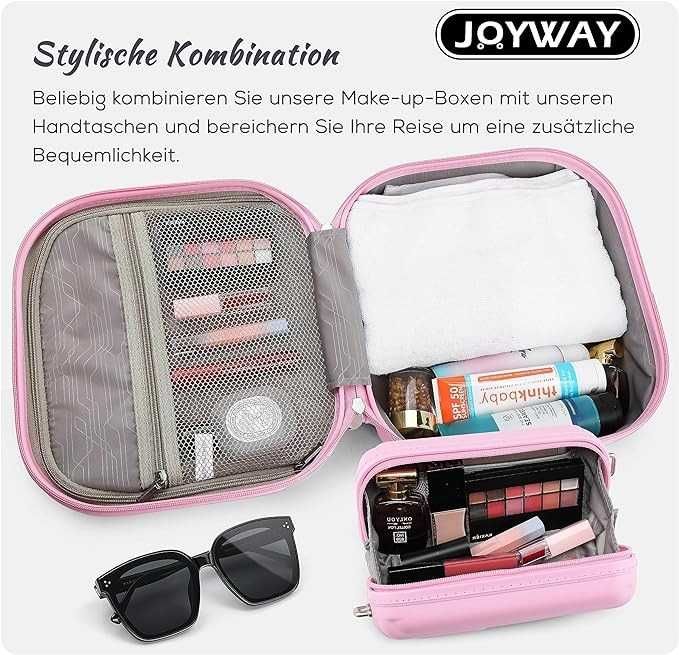 Joyway walizka na kółkach, kuferek, zestaw podróżny, różowy