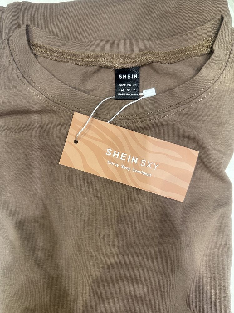 SHEIN SXY Однотонный шорты топ футболка