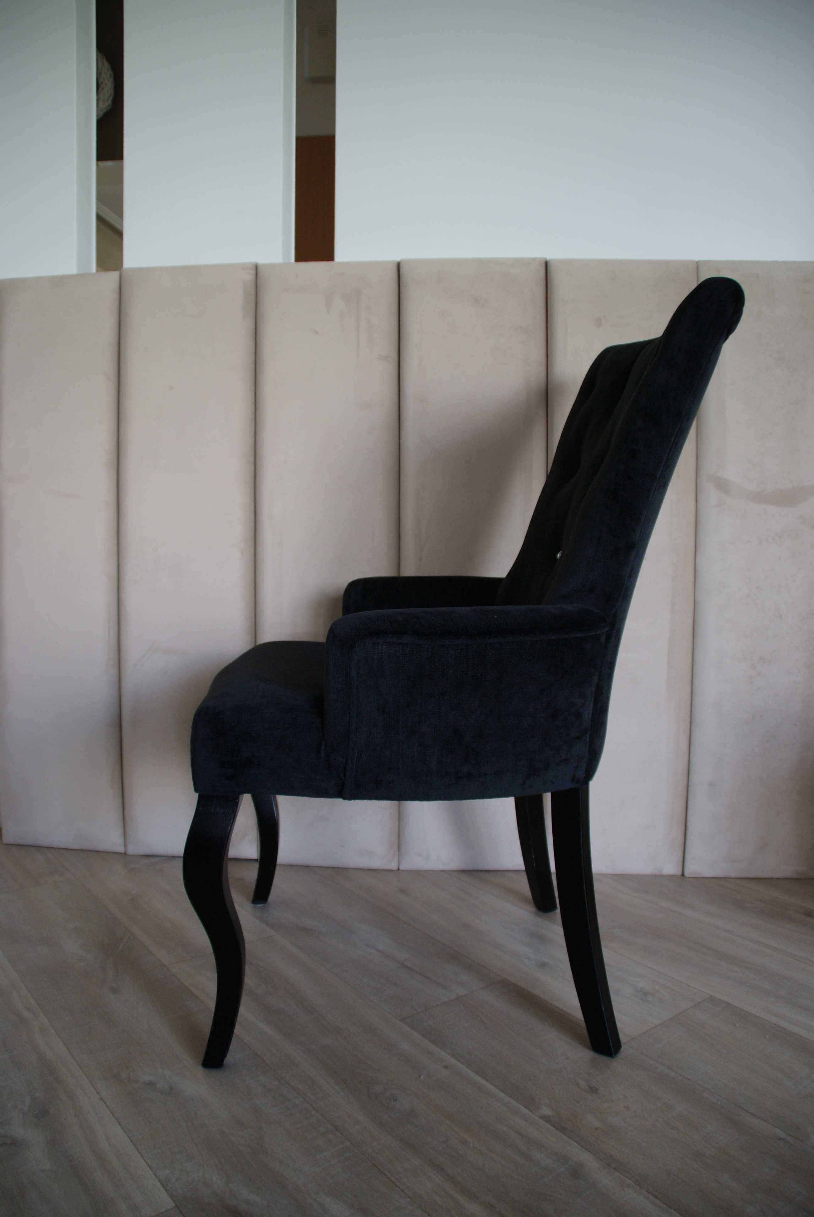 Krzesło Kania czarny welur z kryształkami Swarovskiego