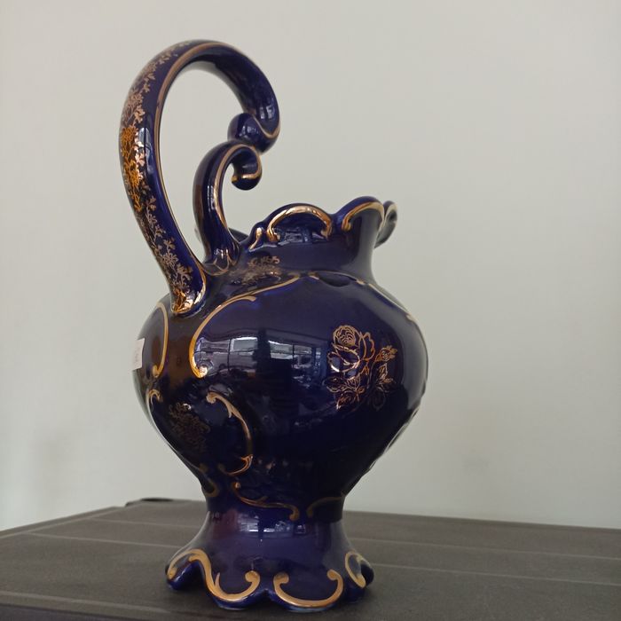 Jarro ELPA Alcobaça azul cobalto motivo paisagem