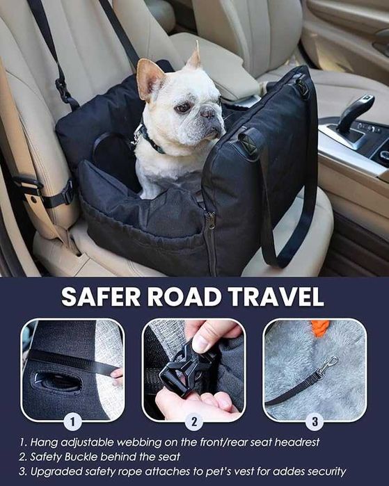 Fotelik samochodowy dla psa zestaw ZABAWKA GRATIS + MYJKA DO ŁAP