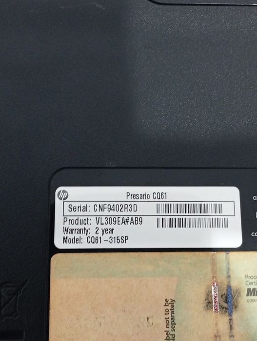 Portátil Compaq CQ61 para peças