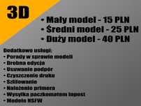 Druk 3D / Drukowanie 3D – PLA – modele i przygotowanie pod malowanie.