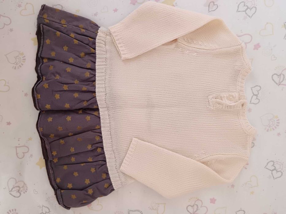 Vestido malha estrelinha 3-6m