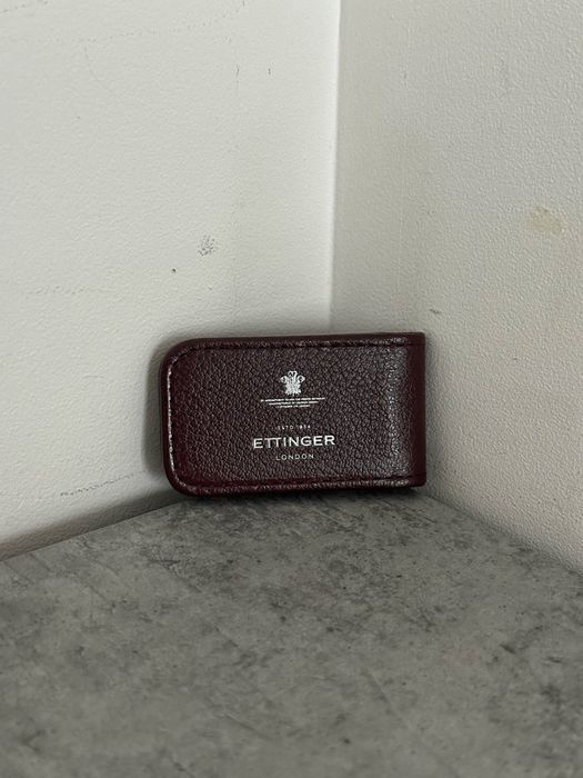 Кліпса зажим затискач для купюр магніт шкіра бордовий коричневий