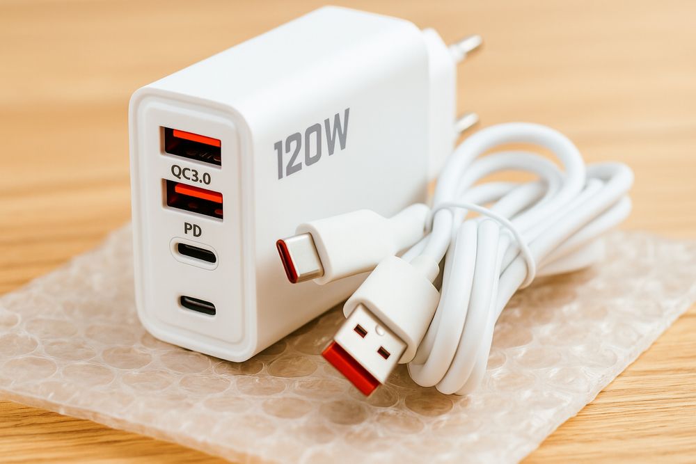 Быстрая зарядка 120W США кабель и блок на айфон