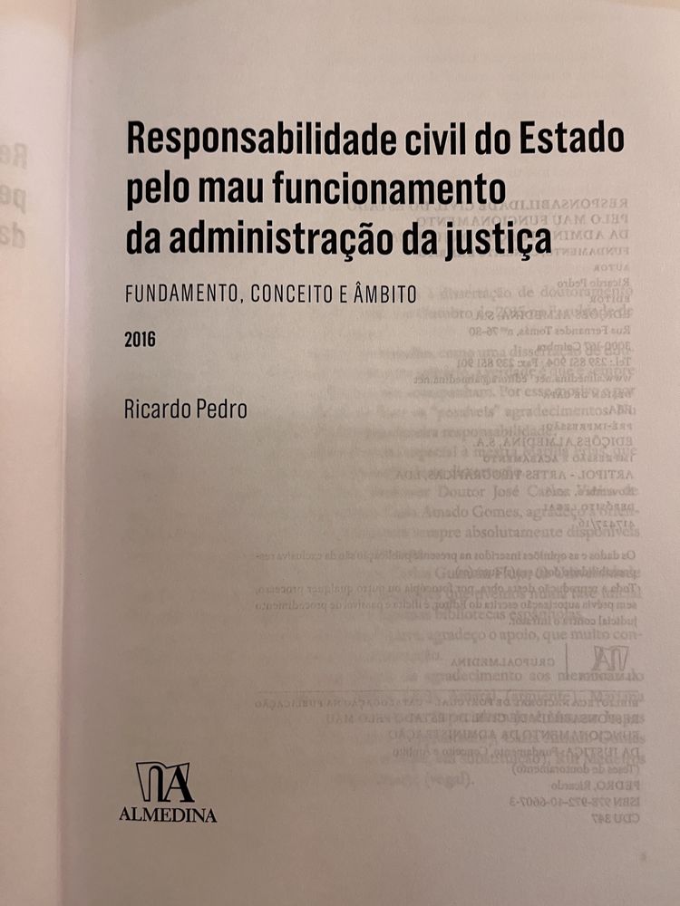 Responsabilidade civil Estado pelo mau funcionamento da admin justiça