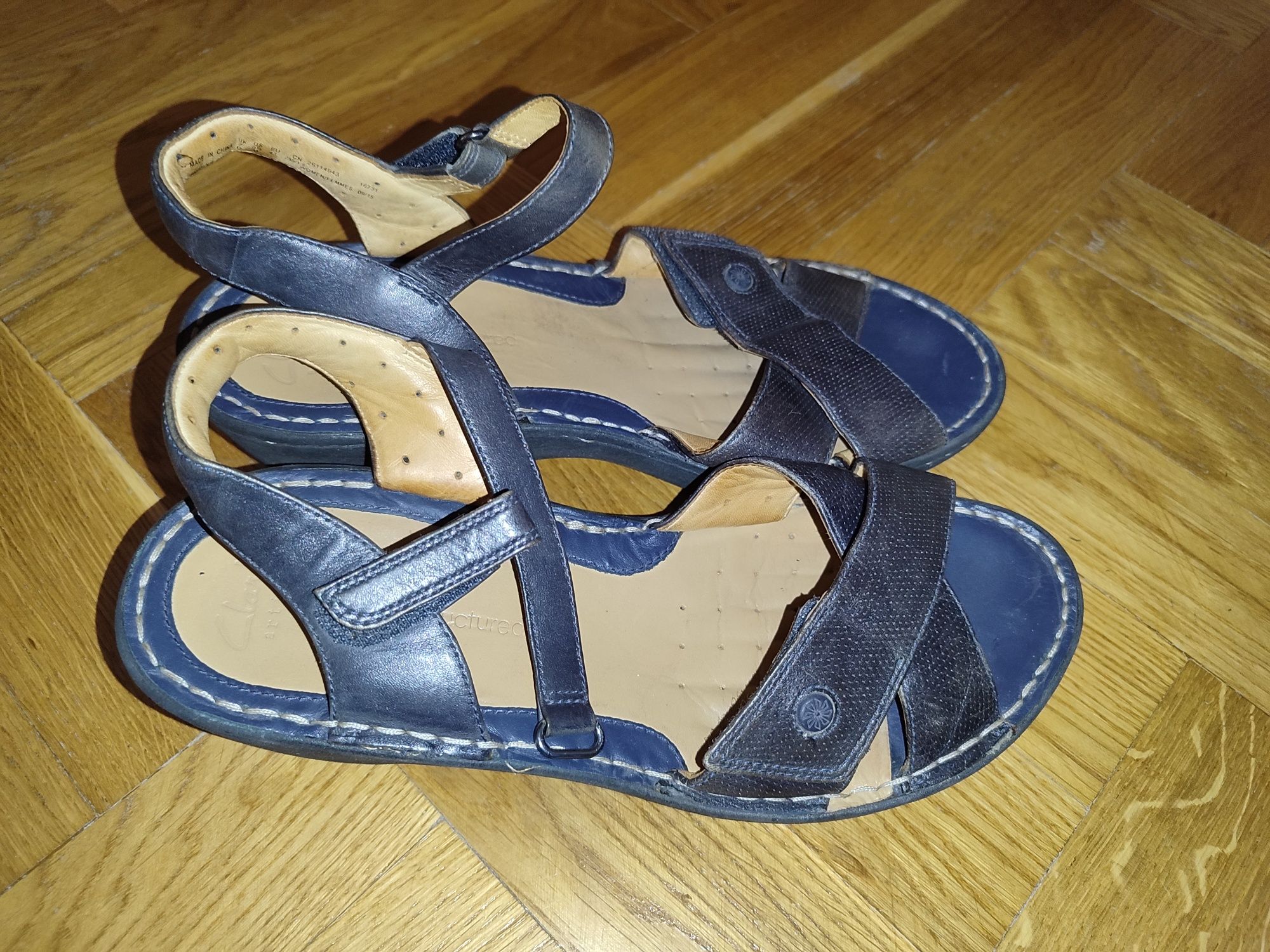 Женские кожаные сандалии - босоножки clarks unstructured р.41