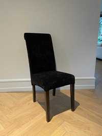 Krzesła drewniane z poszyciem atłasowym - 8 sztuk