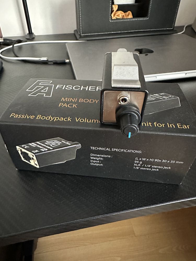 Fischer Amps Mini Body Pack 2 Pocket In-ears Controlador Volume Novo!