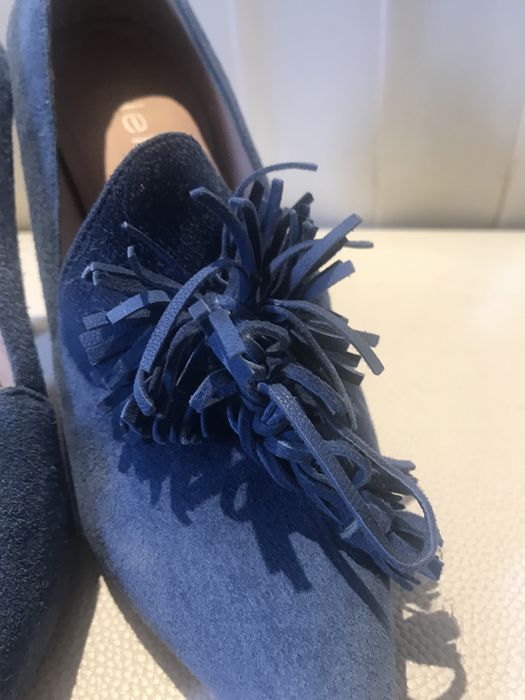 Helsar sapatos de salto alto 39 camurça azul como novos
