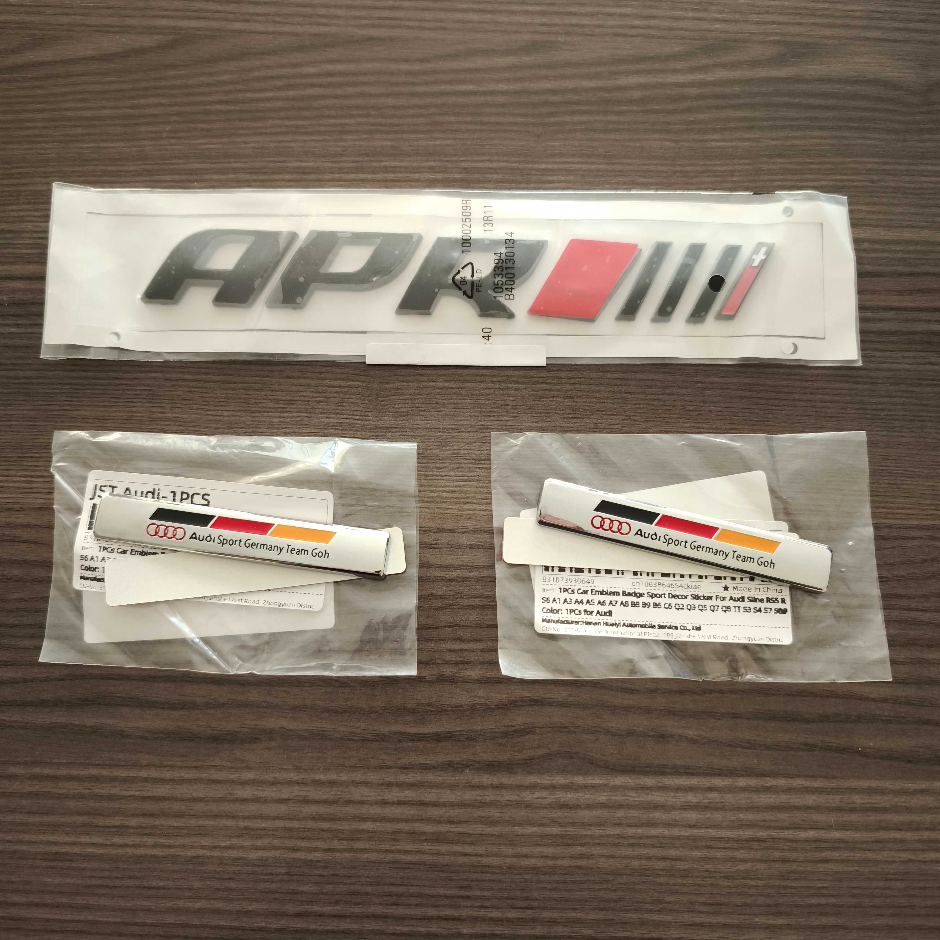 Komplet emblematów VW / Audi (APR, Team Goh, DTM, LeMans24)