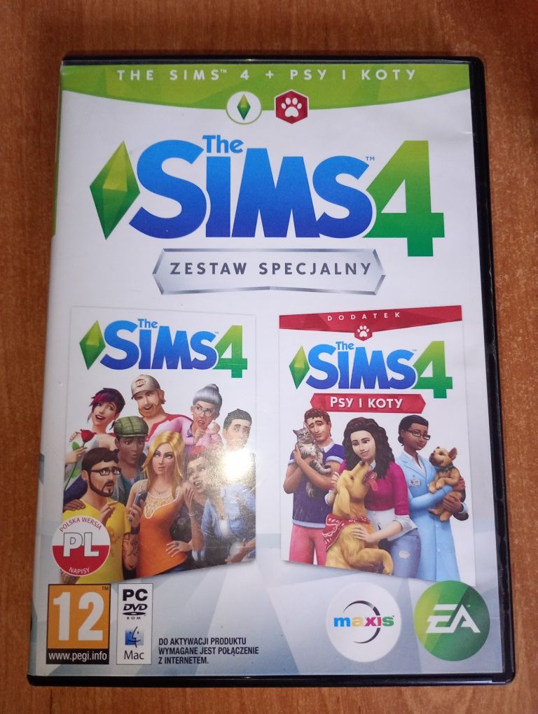 Sims 4 plus + Sims 4 psy i koty pc stan bardzo dobry