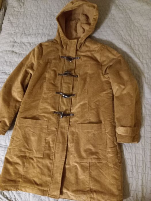 Płaszcz budrysówka sztruksowy, ocieplany karmelowy   Rozmiar 48