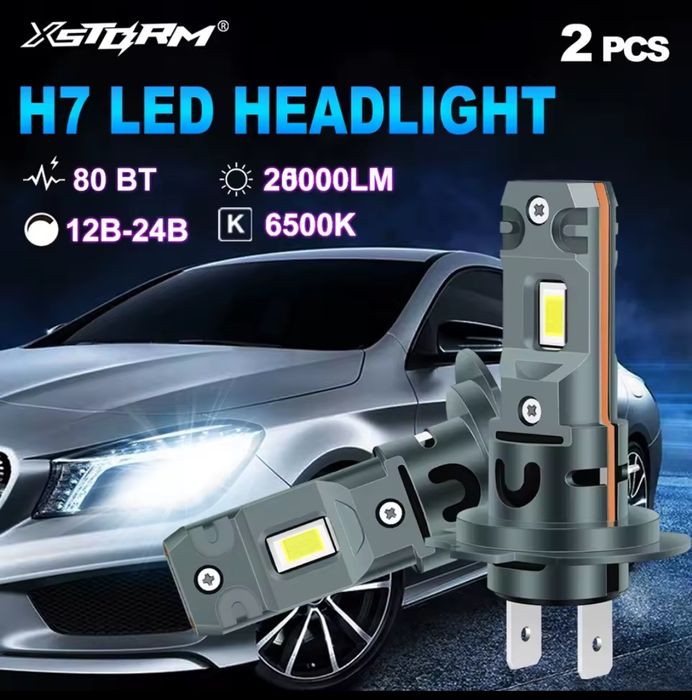 Н7 лампи, лед, Комплект 2шт Led H7 XSTORM
