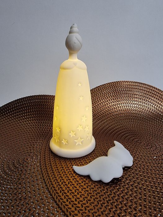 Figurka aniołki ceramiczne anioł z ceramiki podświetlane anioły