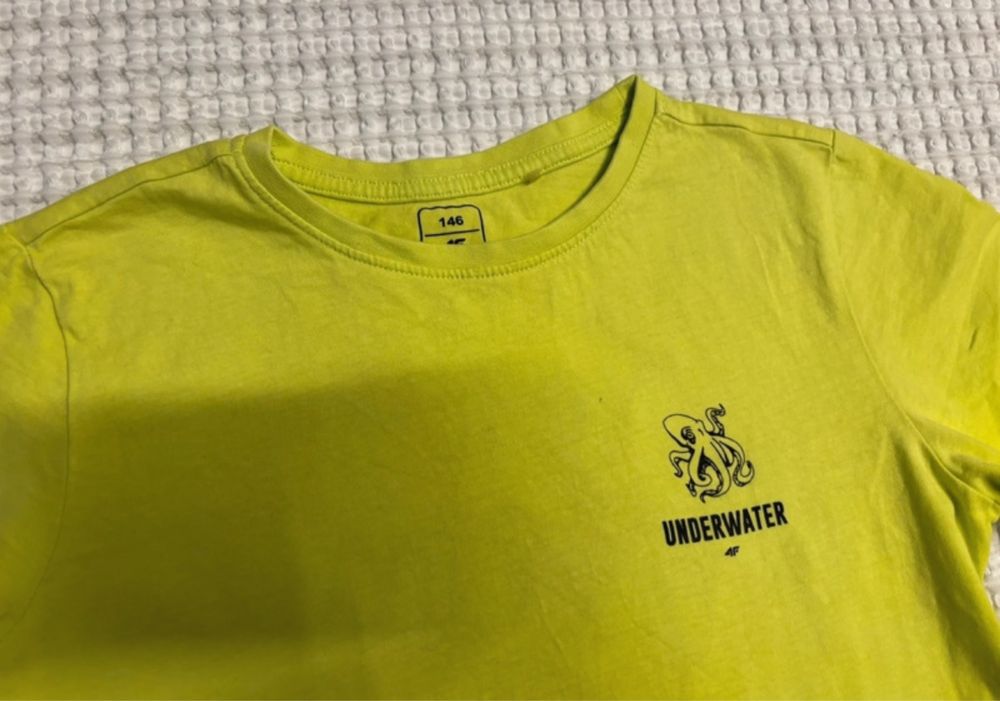 Limonkowa zielona t shirt koszulka modna 4f  146 11 lat