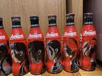 Conjunto garrafas de vidro dos Avengers Marvel da coca cola