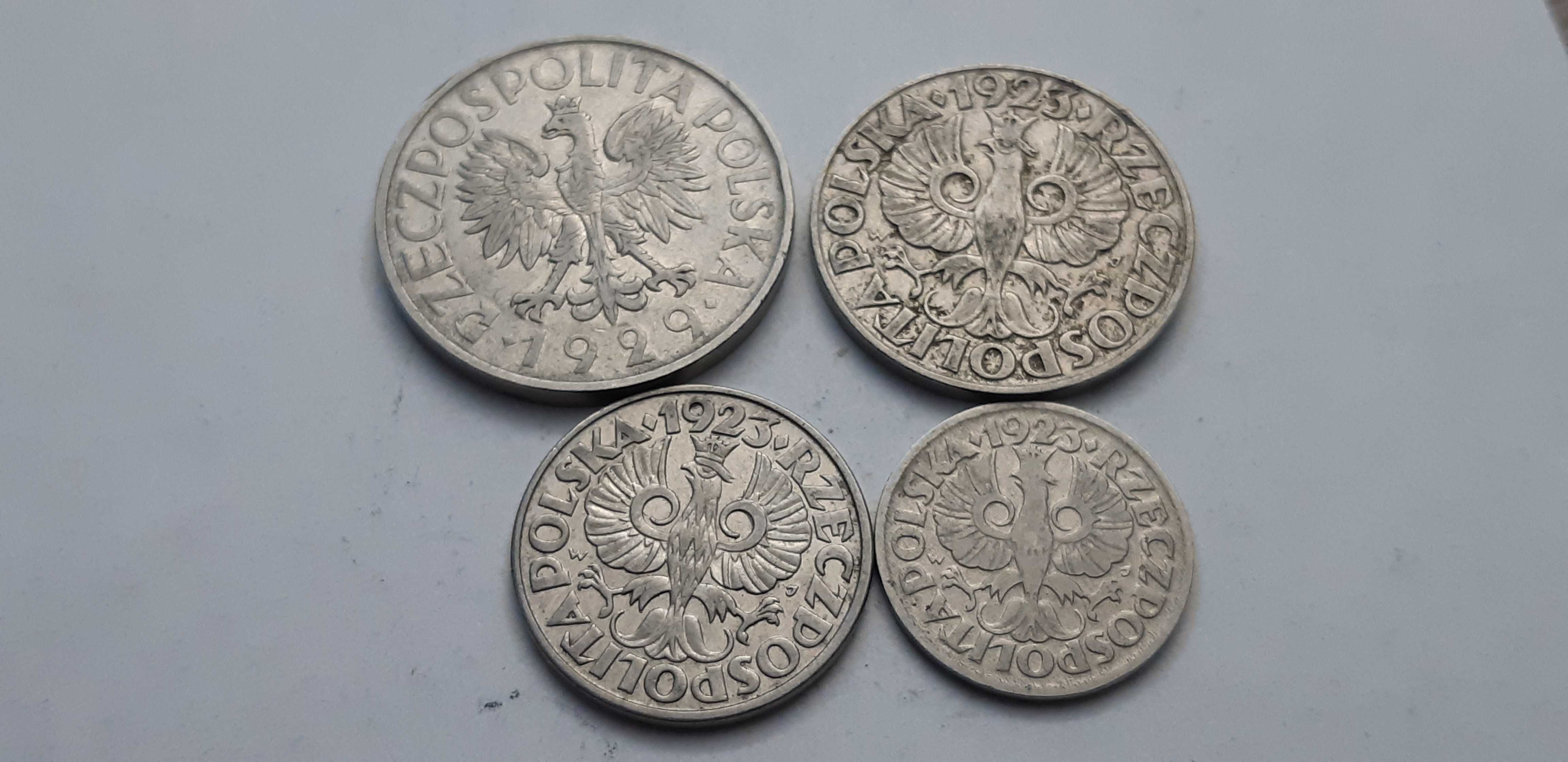 Komplet monet II RP 1zł. 1029, 50 gr. 1923, 20 gr. 1923, 10 gr. 1923