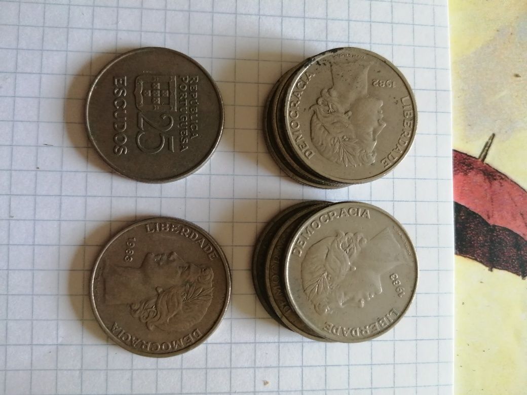 Lote moedas 25 escudos