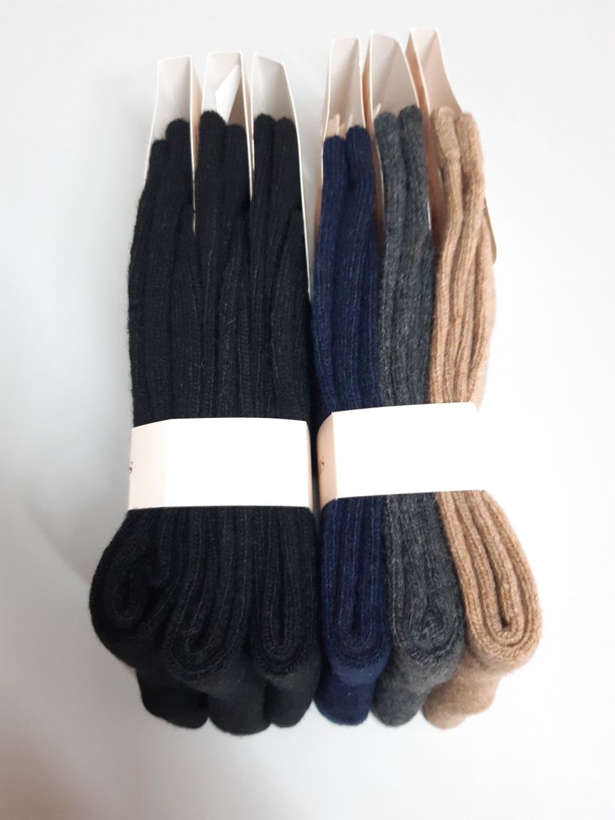 6 pares de meias novas em lã, tamanho 35-40