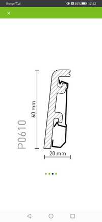 Listwy przypodłogowa PCV Vega P0610 biała 60 mm Arbiton