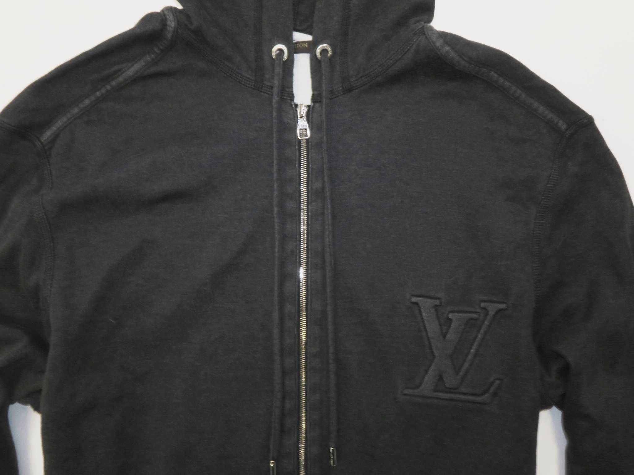 Louis Vuitton bluza washed na zamek z kapturem M