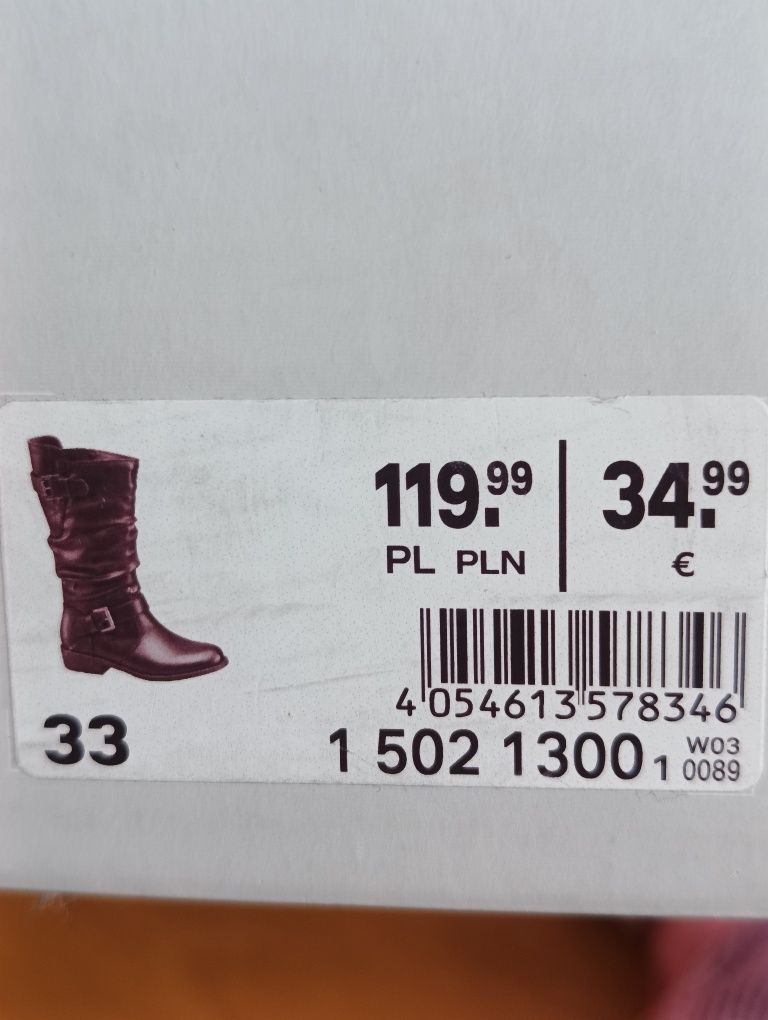 Kozaki, buty zimowe r.33