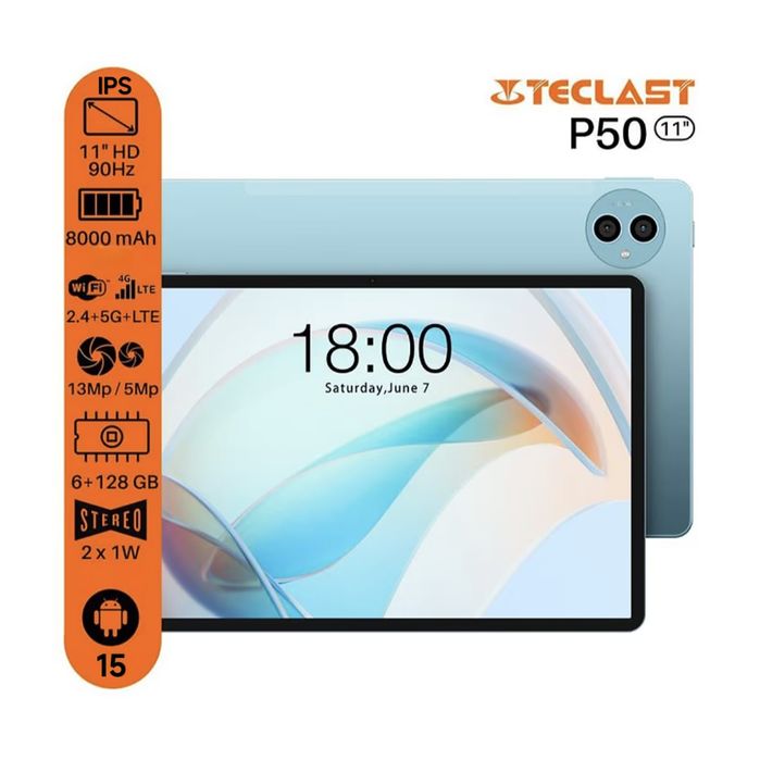 ТОП! Планшет Teclast P50 LTE 16(6+10)/128 Gb IPS 11" Нетбук Android 15