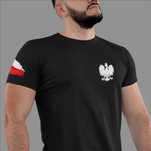 Męska koszulka patriotyczna | Orzeł + przepaska | czarna | XS-5XL  24H