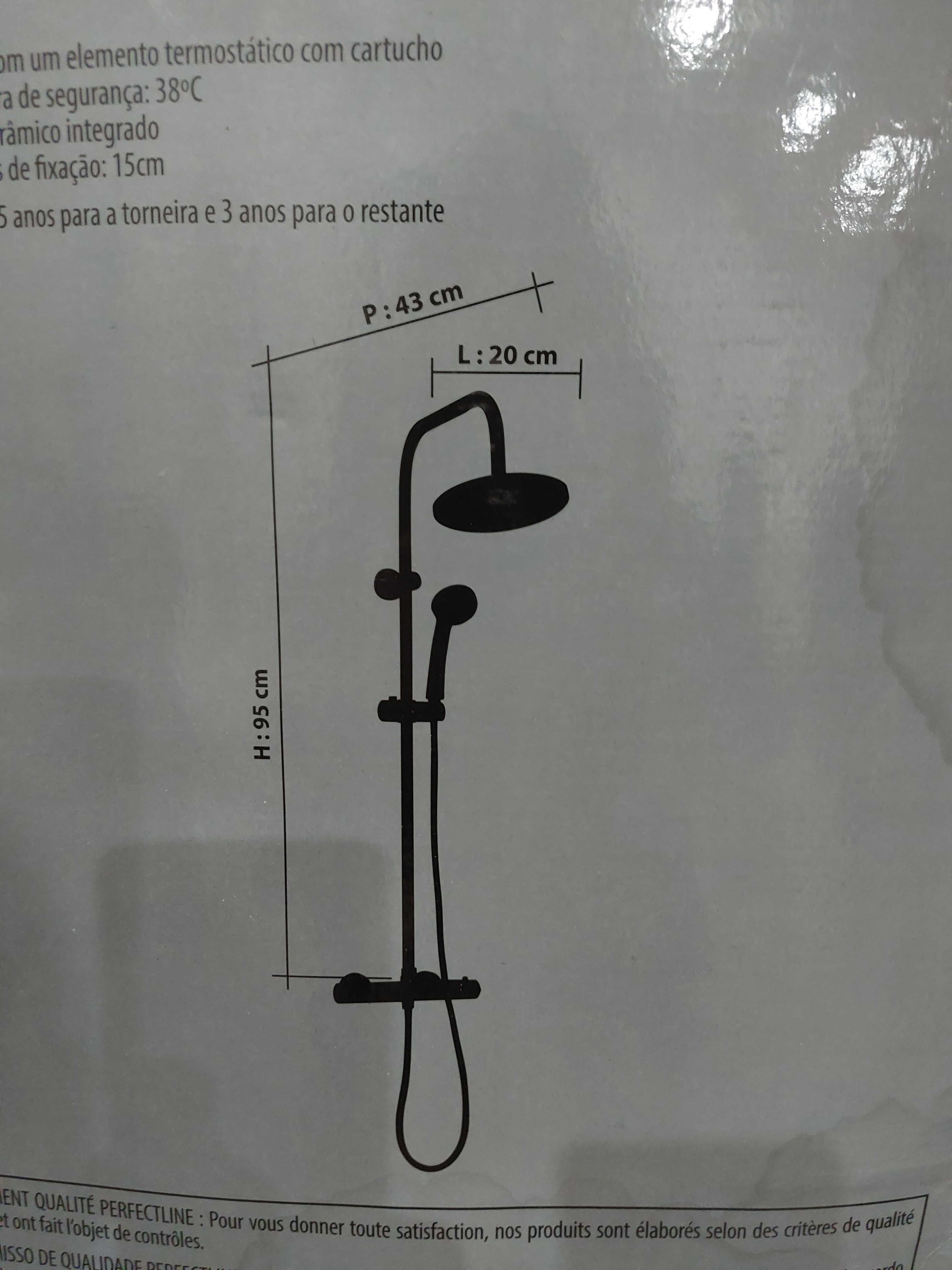 Torneira e chuveiro para duche