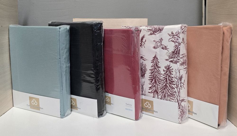 Байкові турецькі простирадла 160х200 на гумці з 2 наволочками 50х70