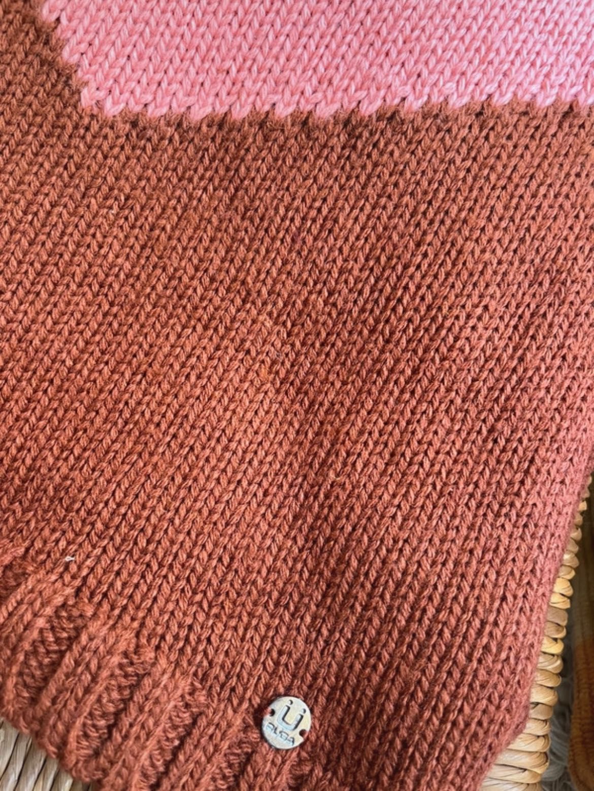 Camisola Ruga rosa e castanho
