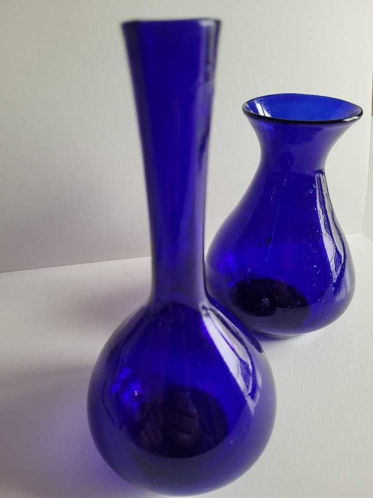 Vidro azul, conjunto de jarros em cobalt glass, origem Israel