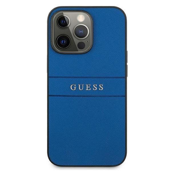 Etui Guess do iPhone 13 Pro Saffiano Strap Blue