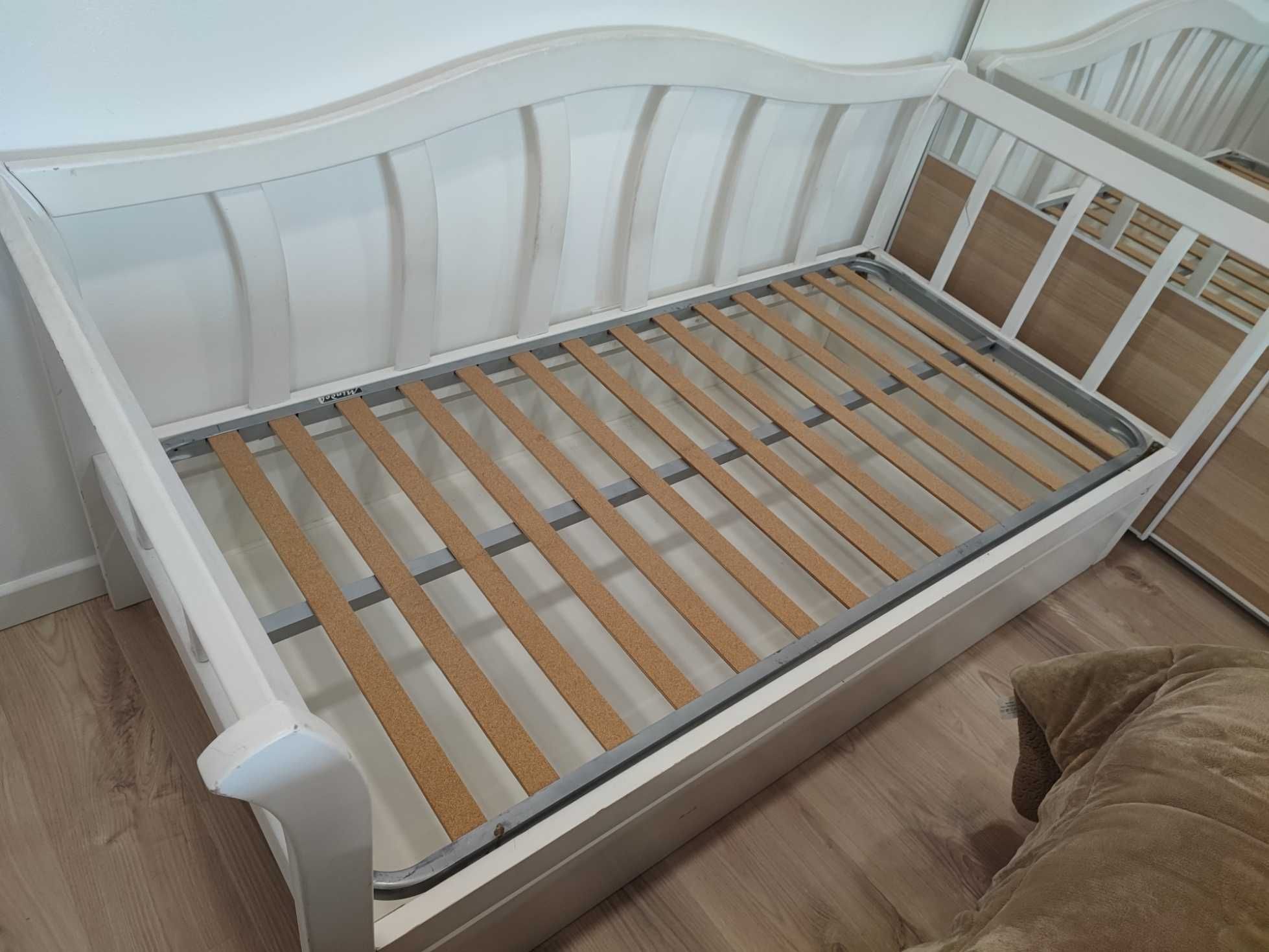 Cama Individual com Gavetão em Pinho + Colchão Molaflex