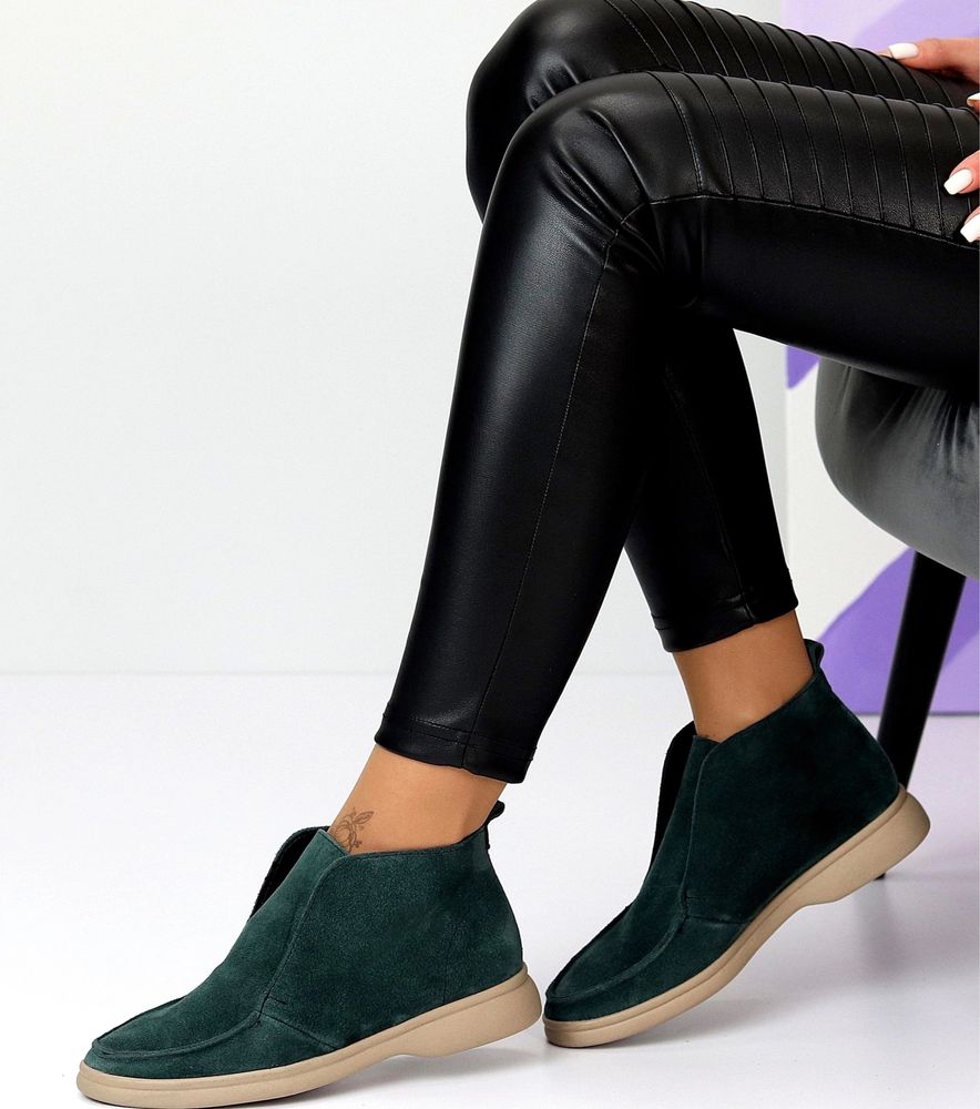 Женские замшевые ботинки лоферы Loro Piana