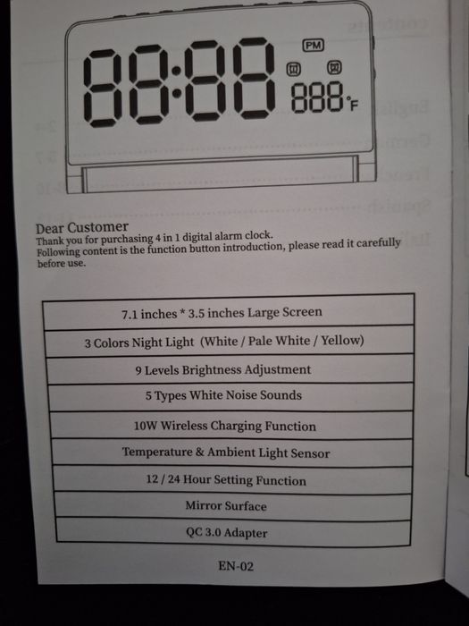 Wielofunkcyjny zegra/ budzik z ładowarką